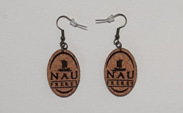 Boucles d'Oreilles personnalisées en liège - Nau Frères-Crochets bronze (sans plomb sans nickel)-2 mm-forme ovales inférieures à 30 mm