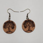 Boucles d'Oreilles en liège -Collection Bien-Etre-Arbre de vie-Crochets bronze (sans plomb sans nickel)-2 mm-forme ronde inférieure à 30 mm
