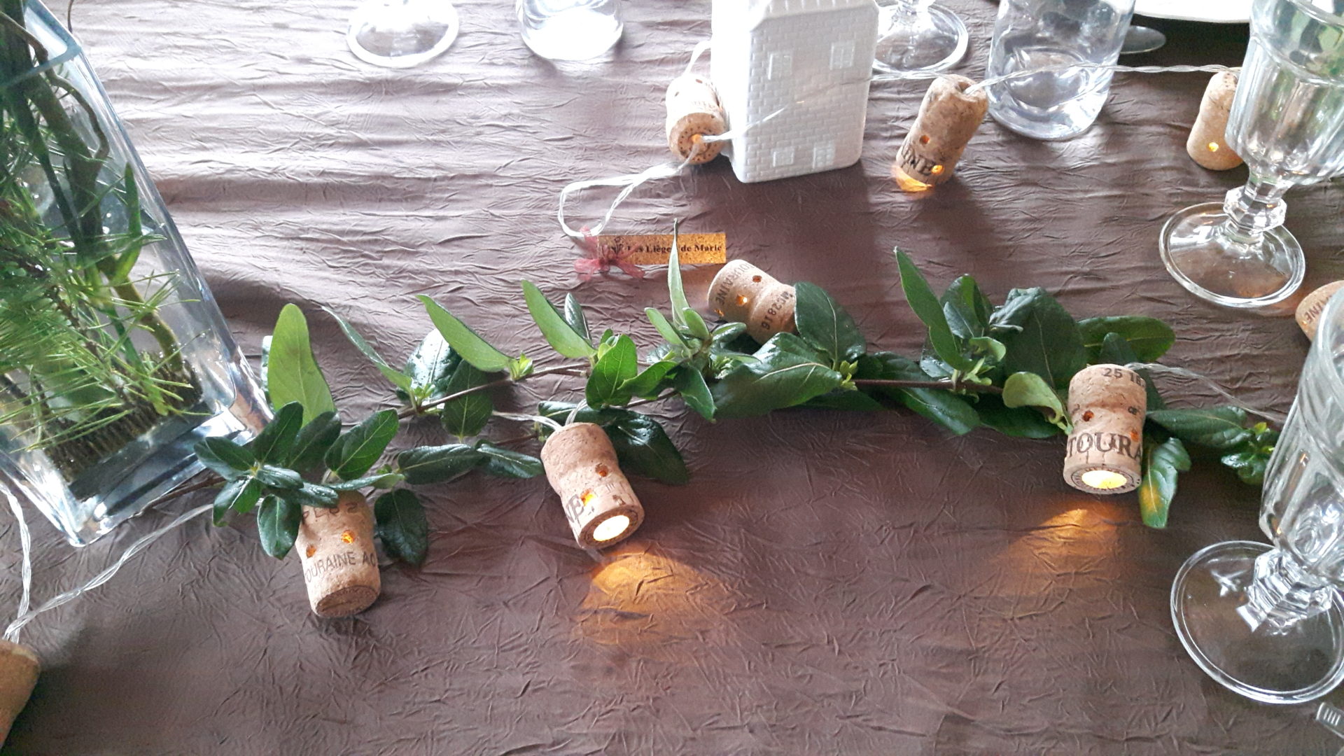 Guirlande a pile spécial bouchon de bouteille décoration table fetes