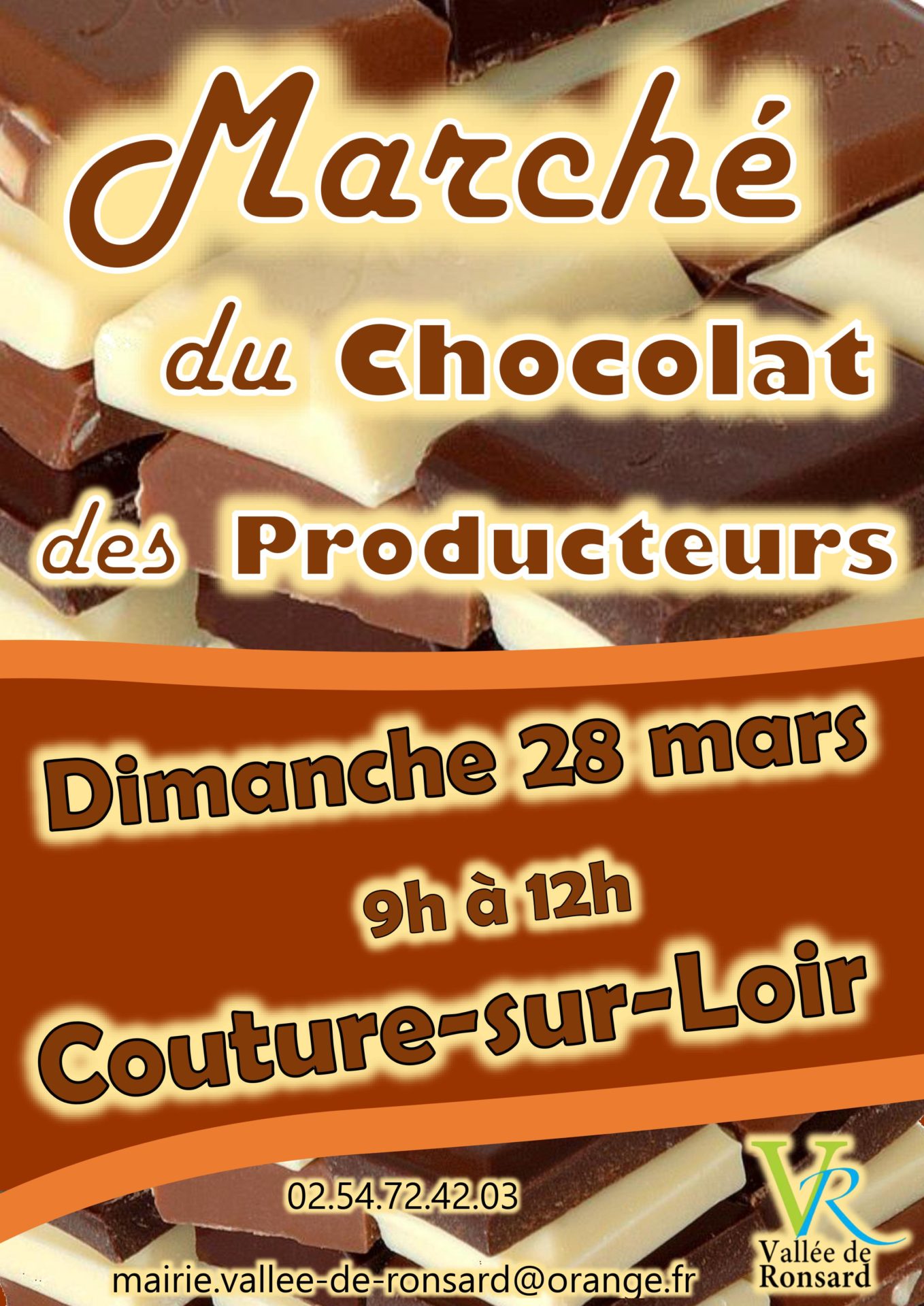 Marché du chocolat à Couture-sur-Loire Dimanche 28 Mars de 9h à 12h avec Producteurs et Artisans